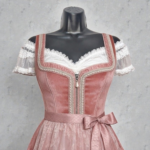 Molliwater Other - New White Large Ruched Off Shoulder Lace Trim Crop Top Dirndl Blouse Oktoberfest